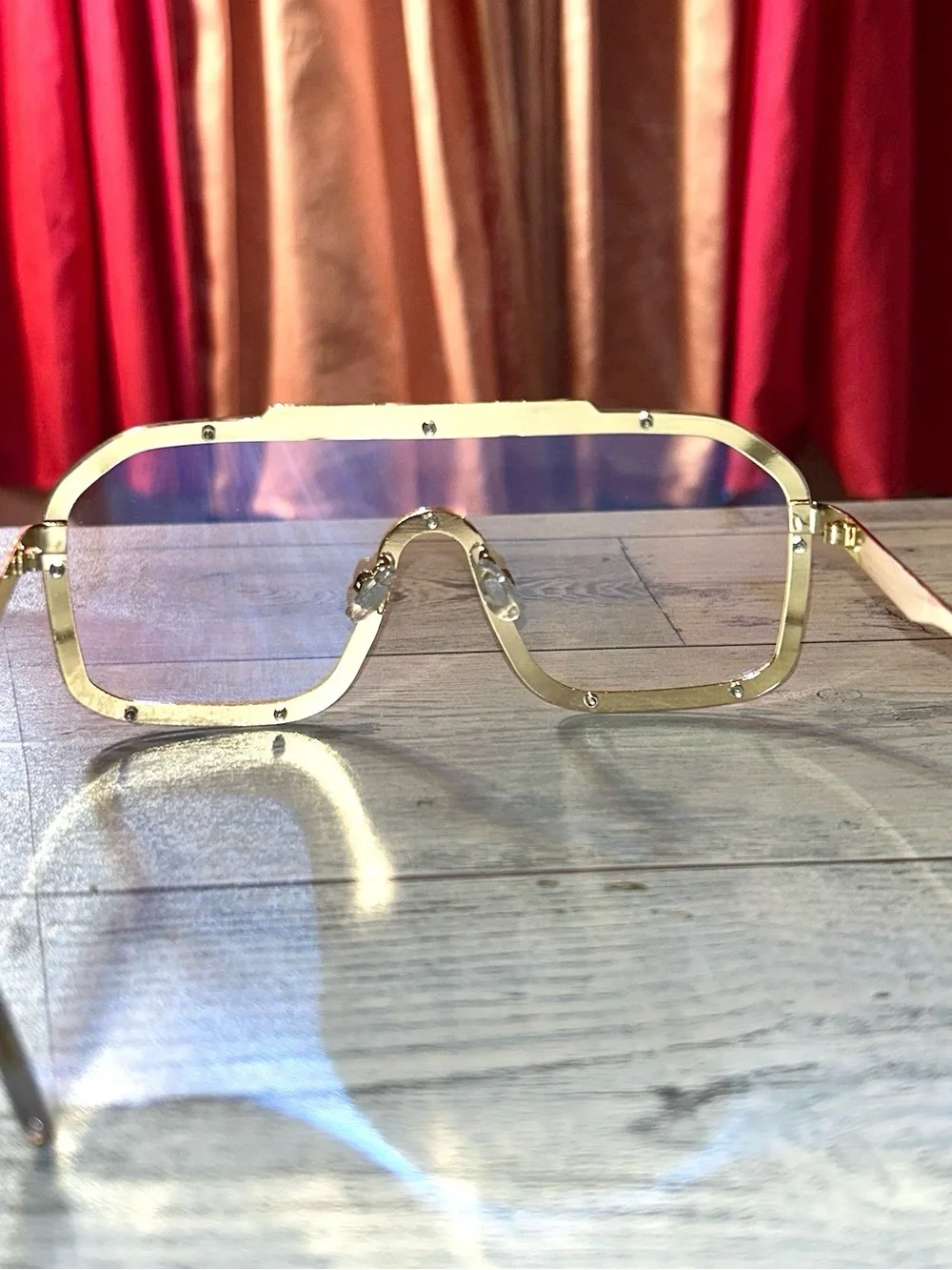Pair of chic trendy fashion clear lens eyewear